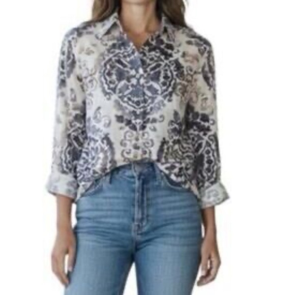 Tory Burch Tops - Tory Burch Cotton Button Up Blouse Top size 6
